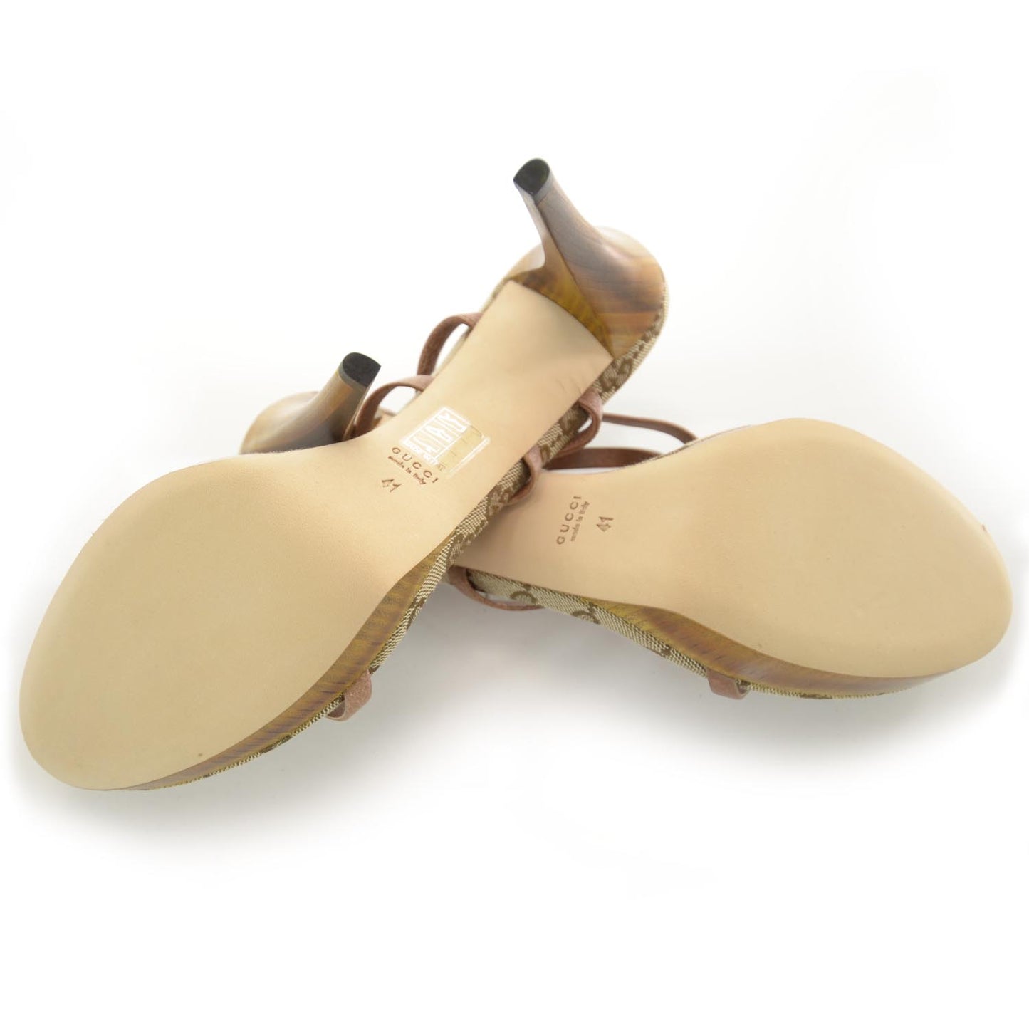 Canvas Leather Bamboo Sandals Heels 41