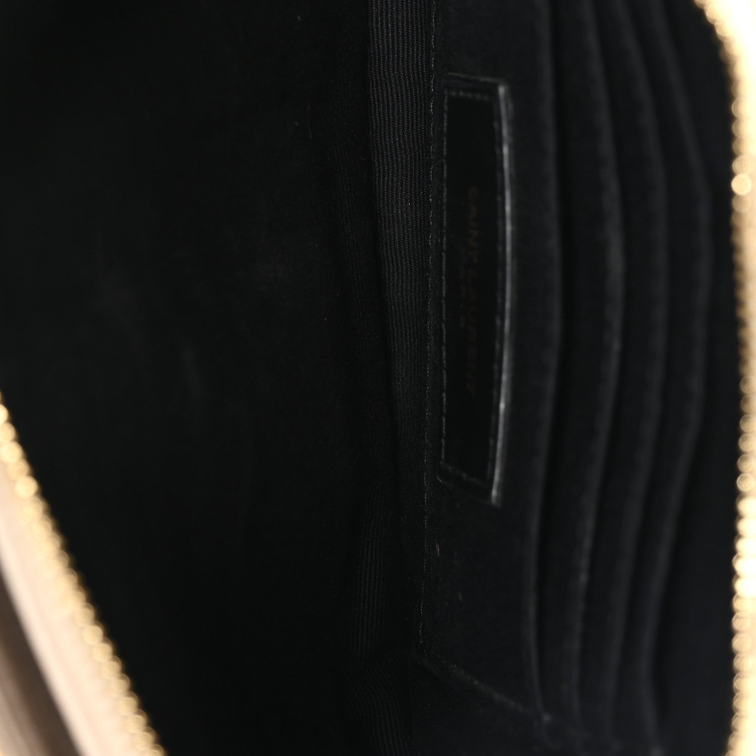 Saint Laurent Grained Lambskin Quilted Mini Becky Double Zip Bag Vintage White 5 of 11