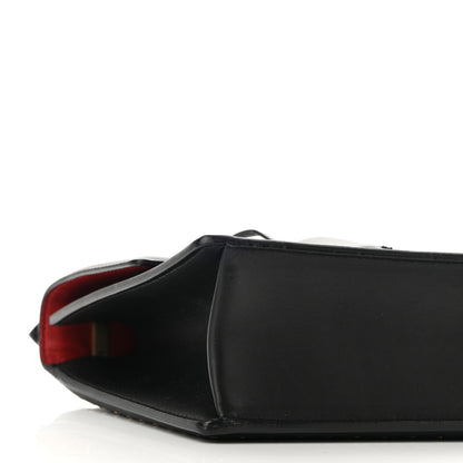 Salvatore Ferragamo Smooth Calfskin Studded Aileen Gancio Lock Shoulder Bag Black 8 of 9