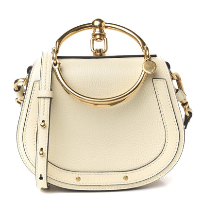 Chloe Calfskin Suede Small Nile Bracelet Bag Off White 1 of 8
