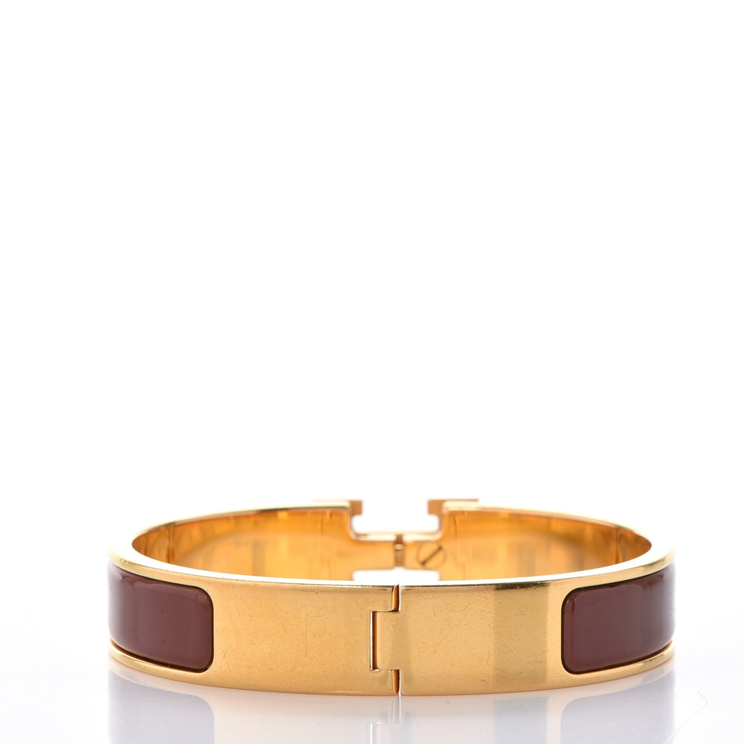 Hermes Enamel Narrow Clic Clac H Bracelet PM Bourgogne 3 of 6