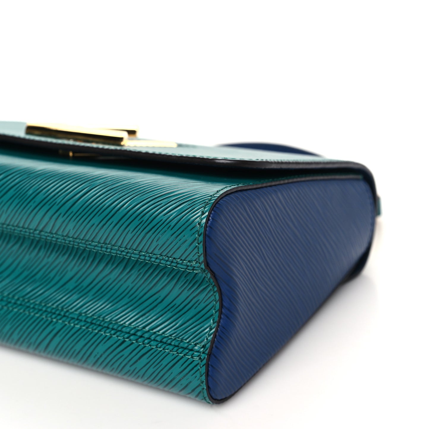 Epi Twist Shoulder Bag MM Emeraude Indigo