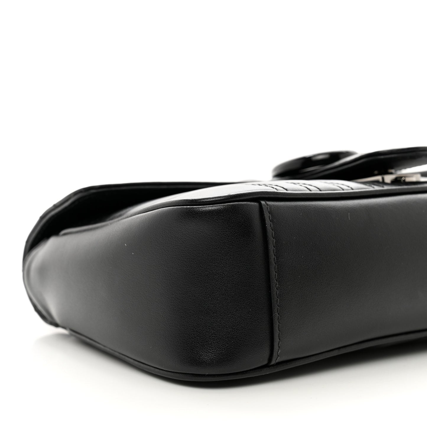 Calfskin Matelasse Monochrome Small GG Marmont Shoulder Bag Black