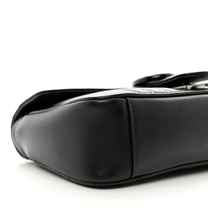 Gucci Calfskin Matelasse Monochrome Small GG Marmont Shoulder Bag Black 8 of 9