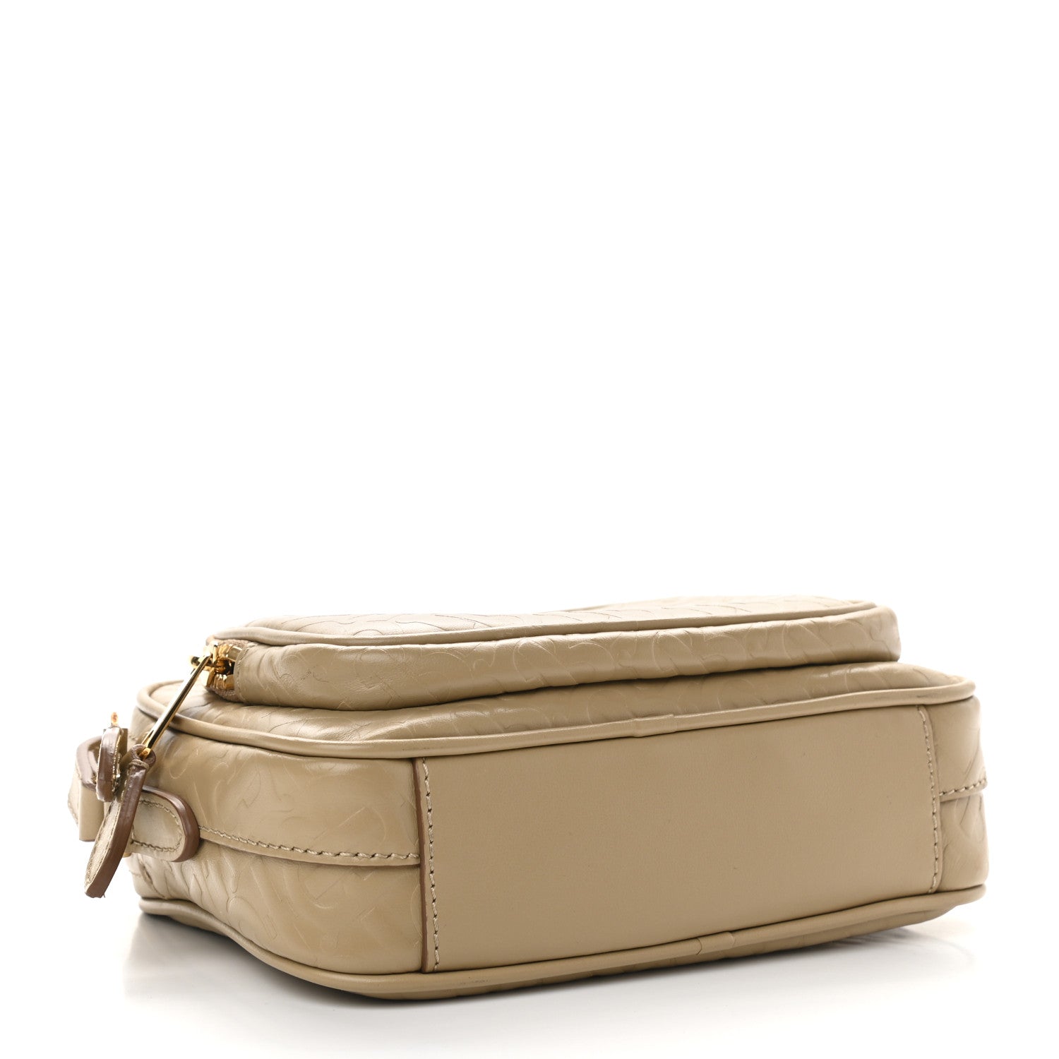 Burberry Calfskin Embossed Monogram Camera Chain Bag Honey 4 of 9