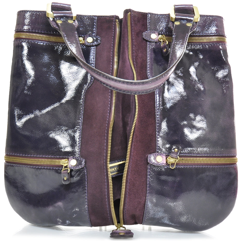 Jimmy Choo Liquid Patent Suede Monna Purple 3 of 9