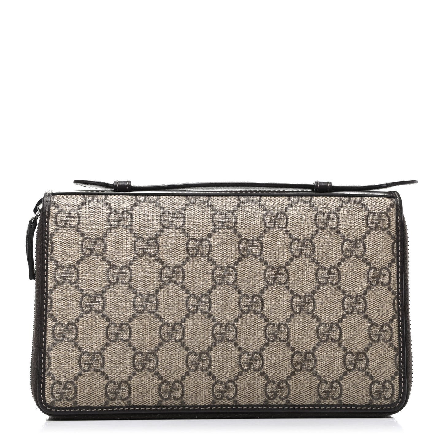 GG Supreme Monogram Travel Document Case Dark Brown