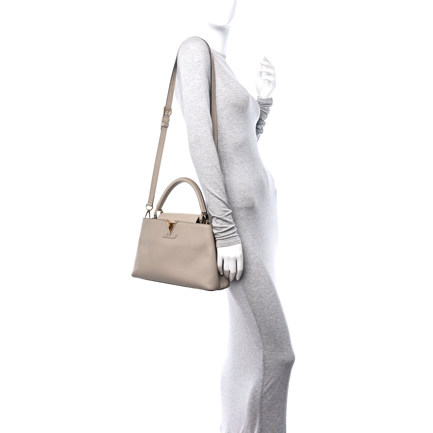Louis Vuitton Taurillon Capucines PM Galet 3 of 11