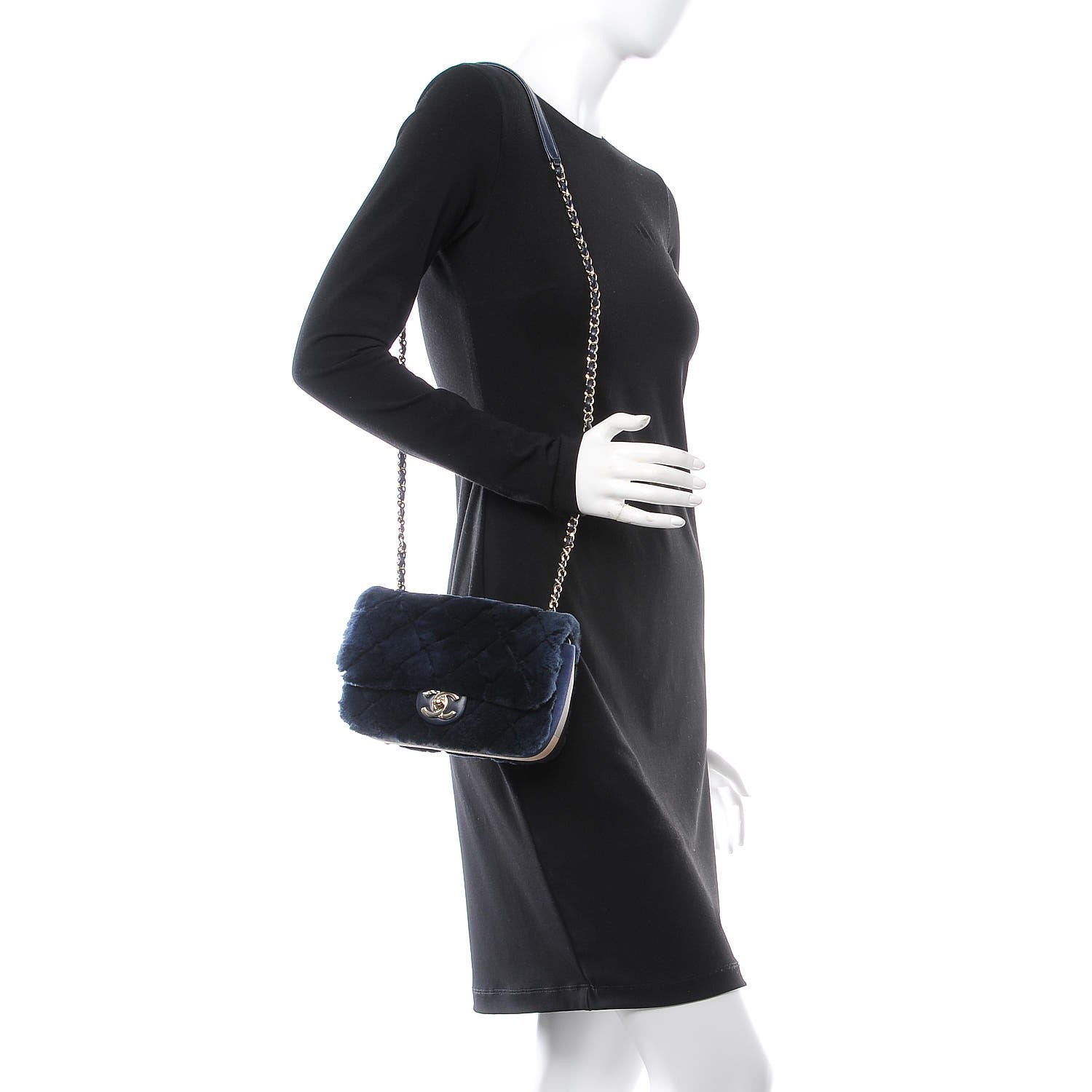 Chanel Orylag Lambskin Mini Rectangular Flap Blue 2 of 7