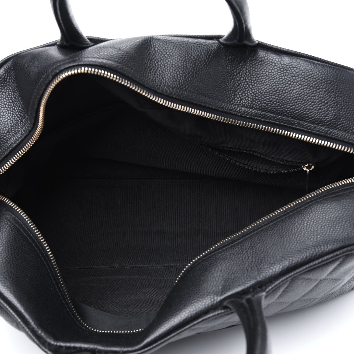 Caviar Quilted Large Bowler Black