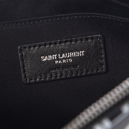 Saint Laurent Calfskin Musical Notes Zip Pouch Black 6 of 8
