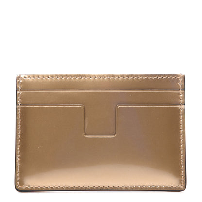 Tom Ford Metallic Calfskin Card Holder Gold 1 of 6