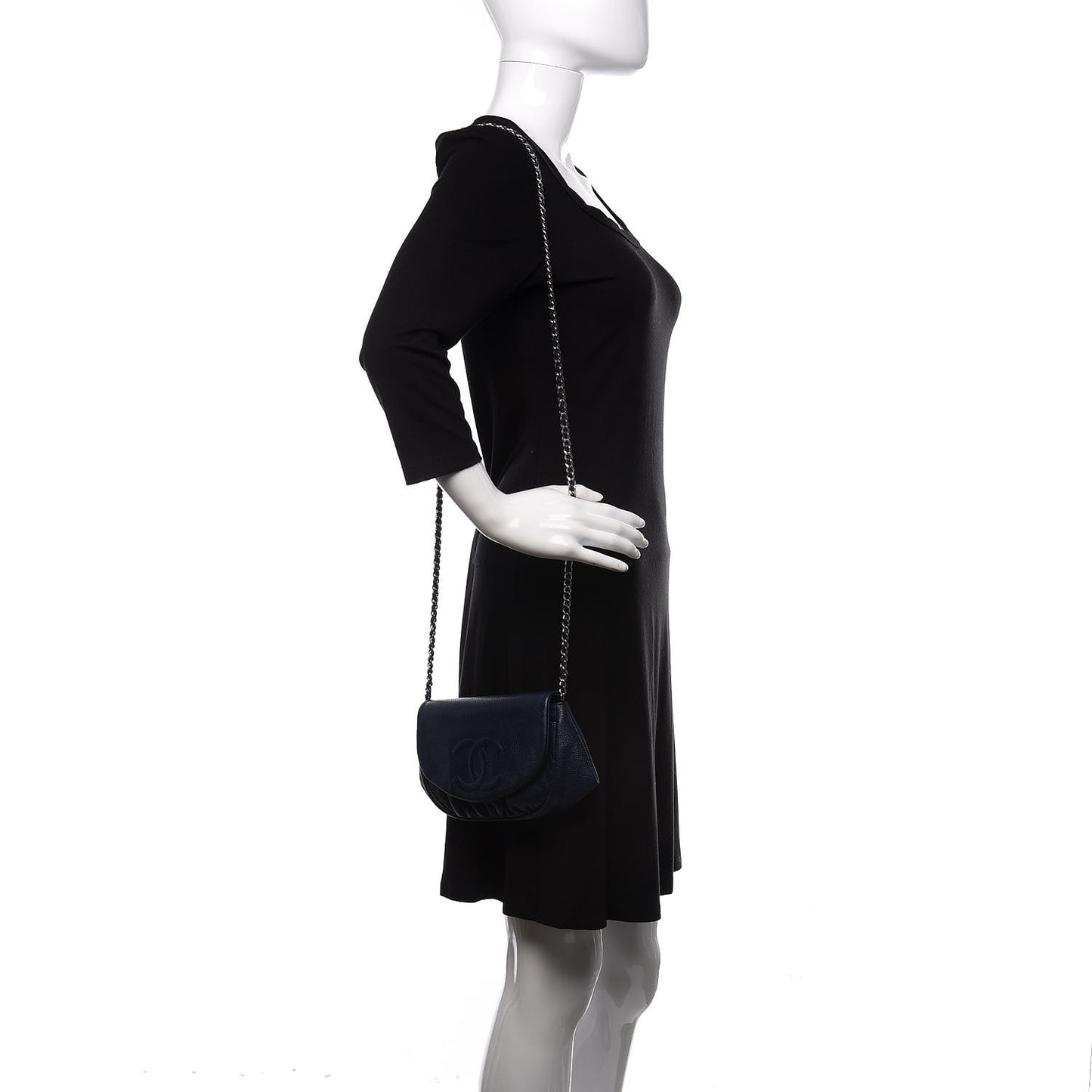 Caviar Half Moon Wallet On Chain WOC Navy