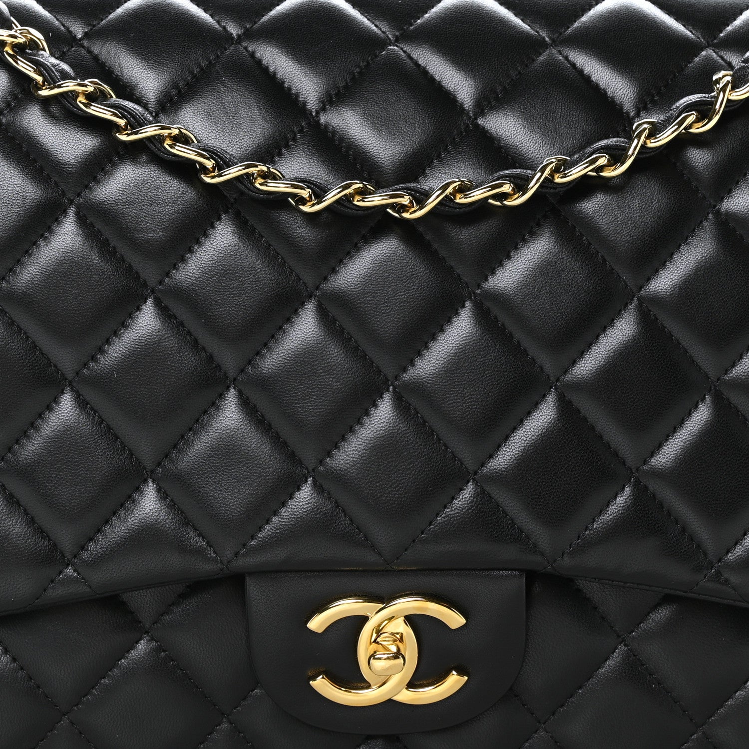 Chanel Lambskin Quilted Maxi Double Flap Black 8 of 10