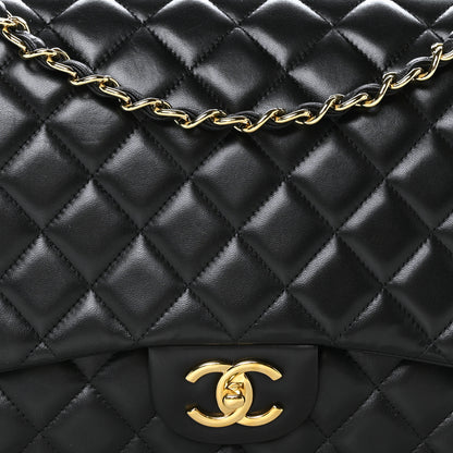 Chanel Lambskin Quilted Maxi Double Flap Black 8 of 10