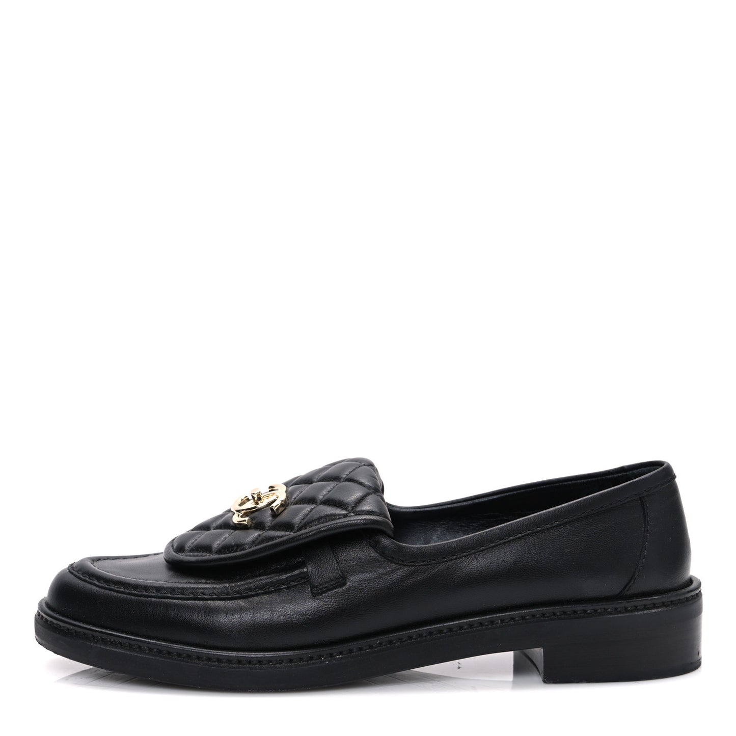 Lambskin Quilted CC Turnlock Loafers 41 Black