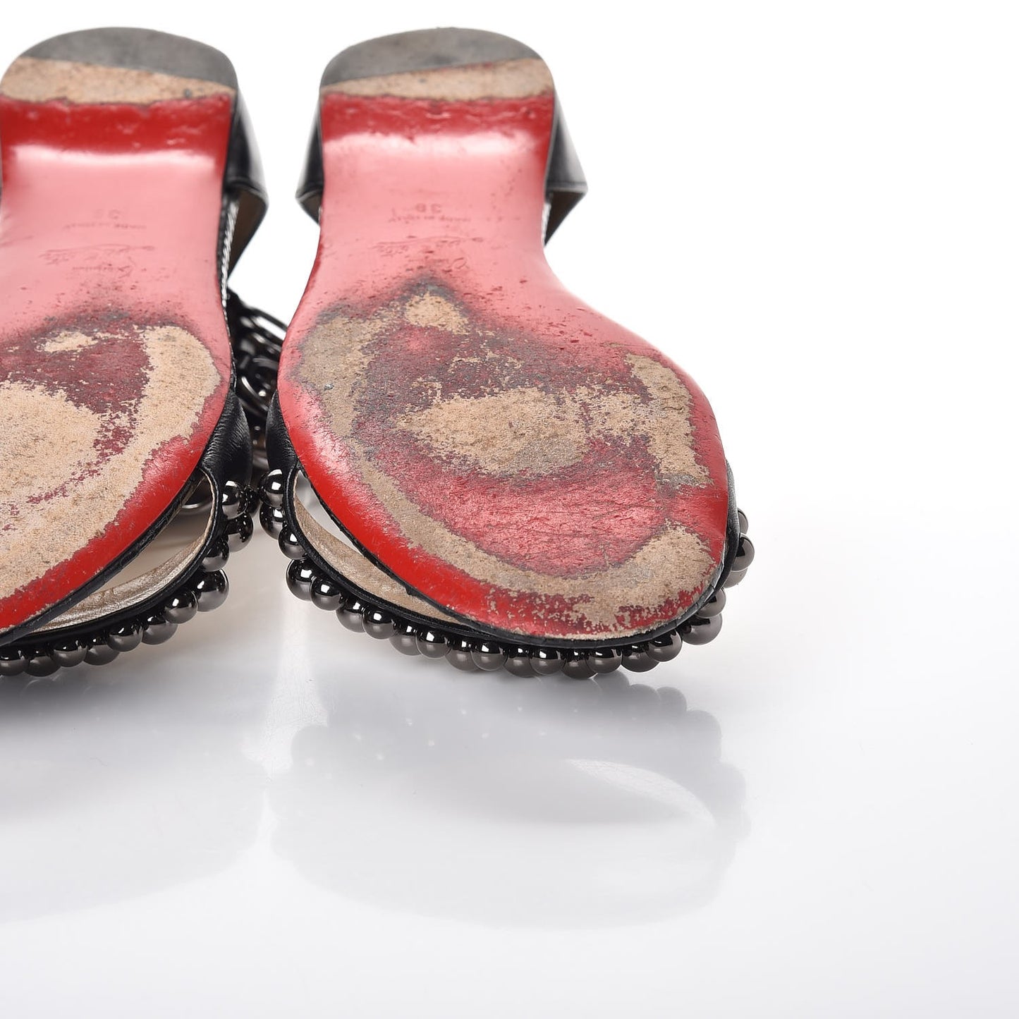 Shiny Nappa Lame Sirene Gypsoflat Sandals 39 Black