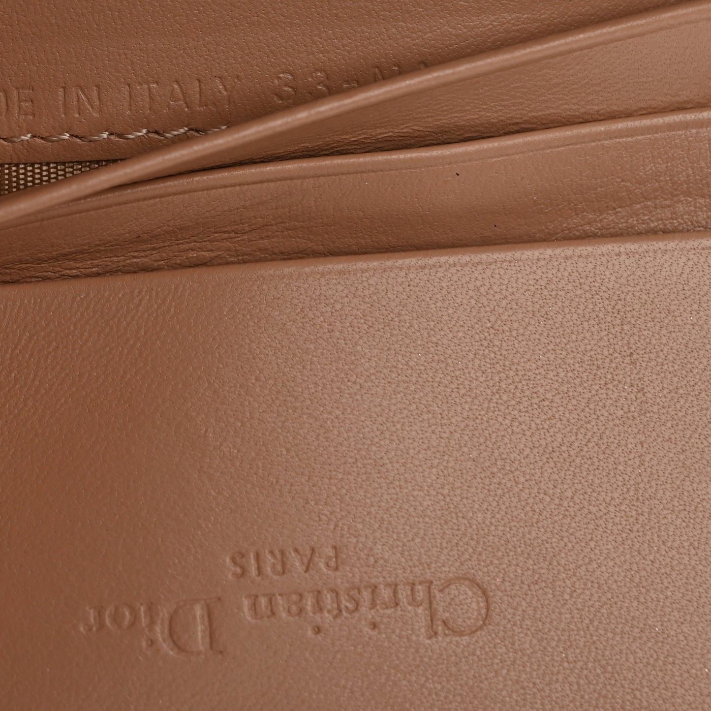 Patent Cannage Mini Lady Dior Wallet Beige