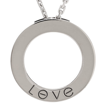Cartier 18K White Gold Diamond LOVE Paved Necklace 4 of 6