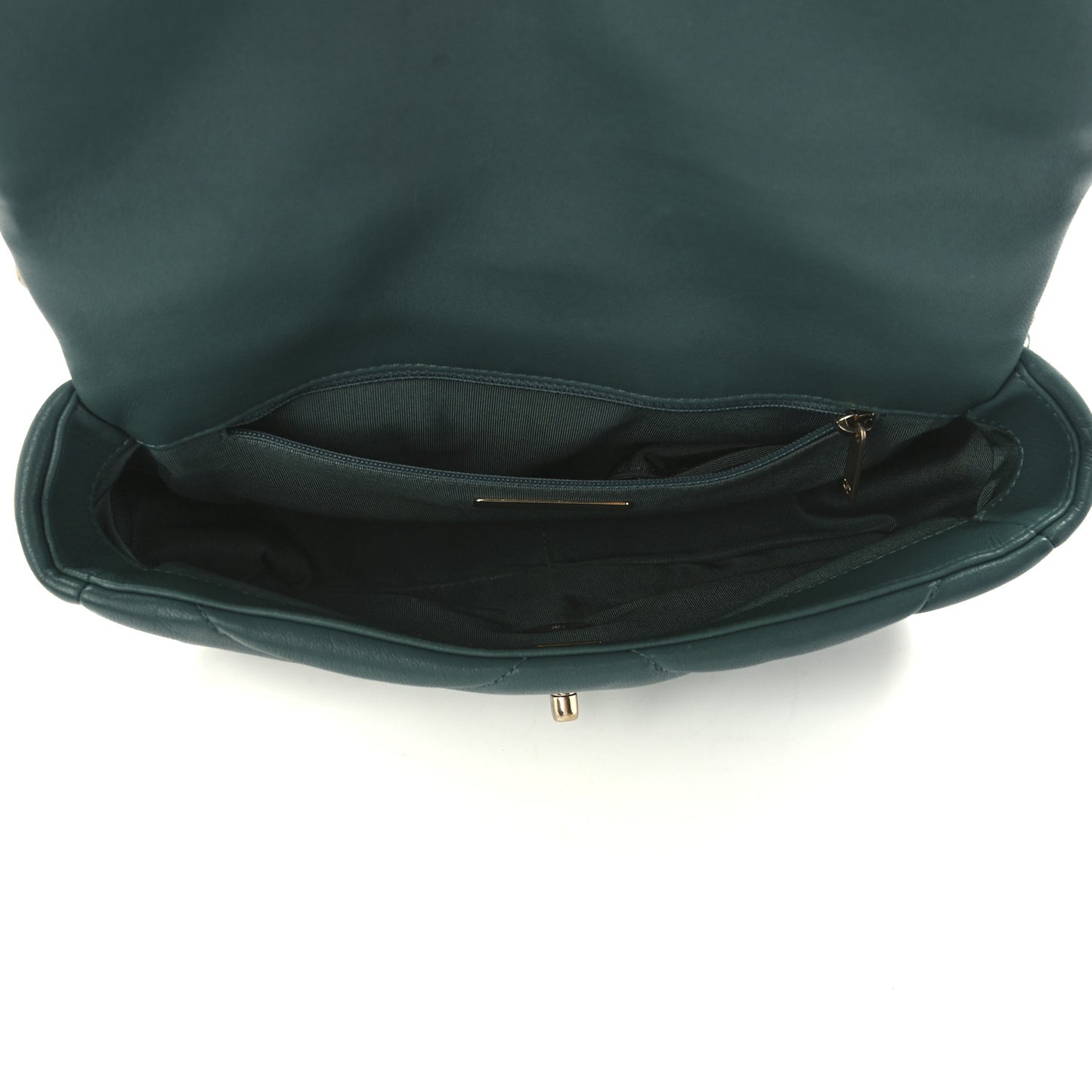 Lambskin Quilted Medium Chanel 19 Flap Green
