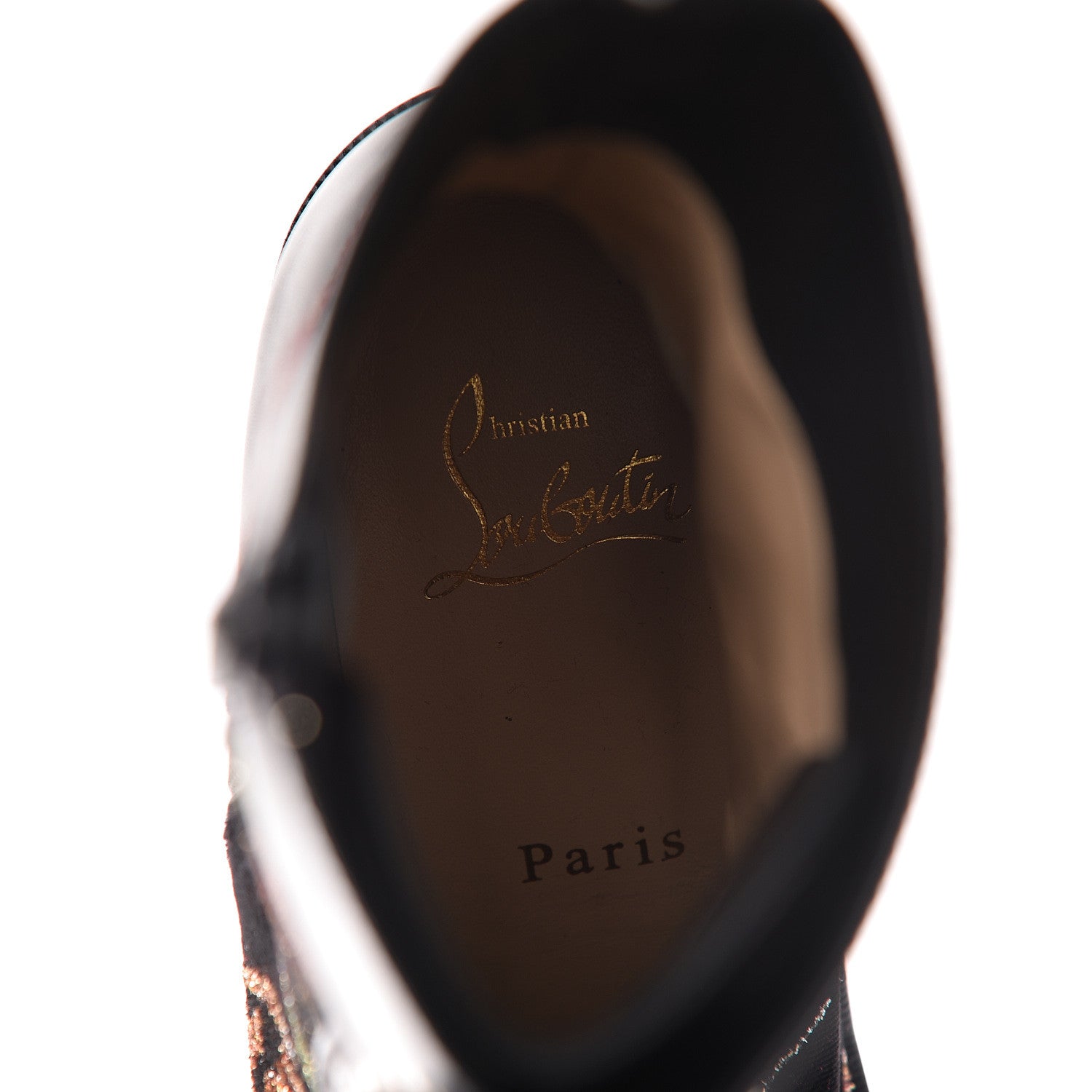 Christian Louboutin Velvet Floral Embroidered TS Croc 70 Boots 38.5 Black 5 of 8