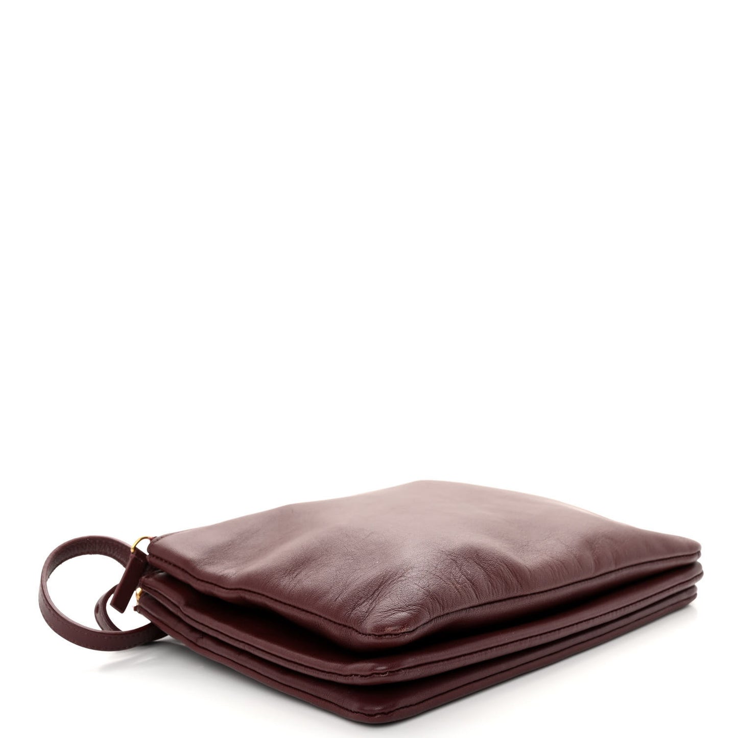 Lambskin Large Trio Crossbody Bag Burgundy