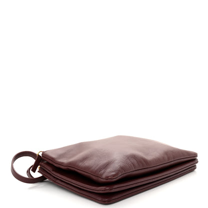 Celine Lambskin Large Trio Crossbody Bag Burgundy 4 of 11
