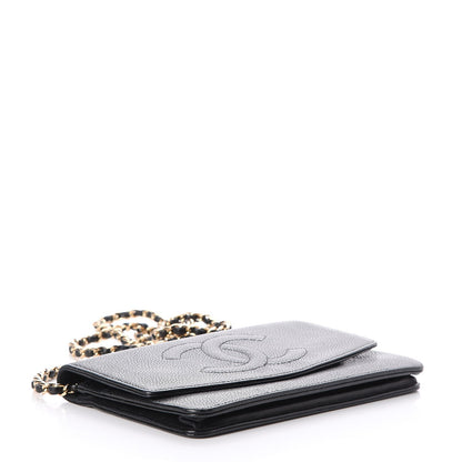 Chanel Caviar Timeless CC Wallet On Chain WOC Black 4 of 9