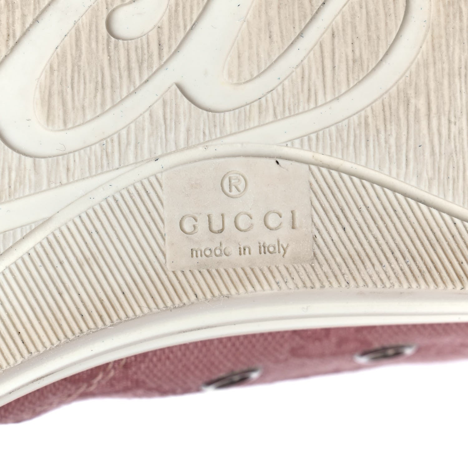 Gucci Monogram Womens High Top Sneakers 37.5 Pink Soft Pink 6 of 7