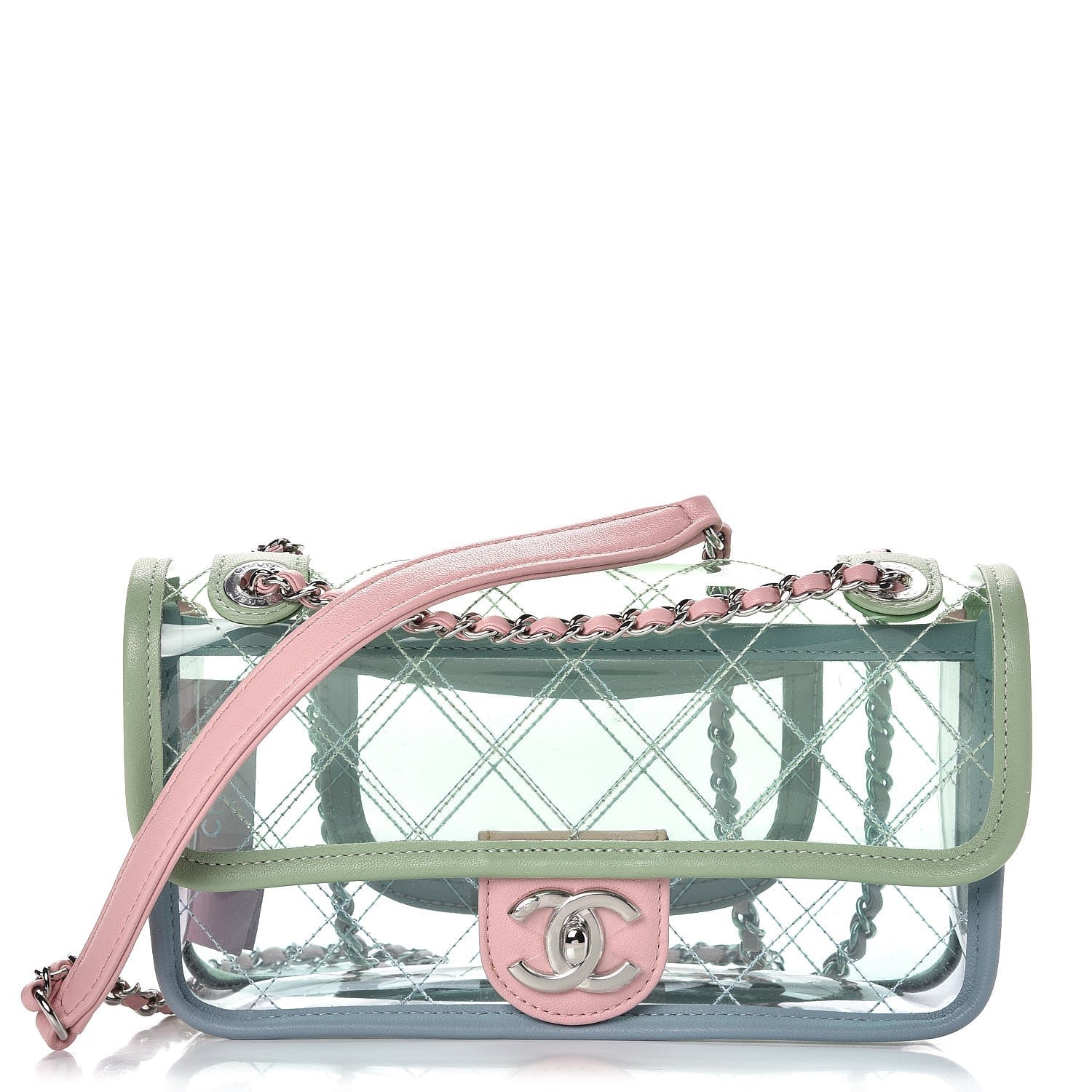 Chanel Lambskin PVC Quilted Mini Coco Splash Flap Blue Green 1 of 8