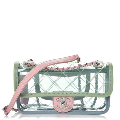 Chanel Lambskin PVC Quilted Mini Coco Splash Flap Blue Green 1 of 8