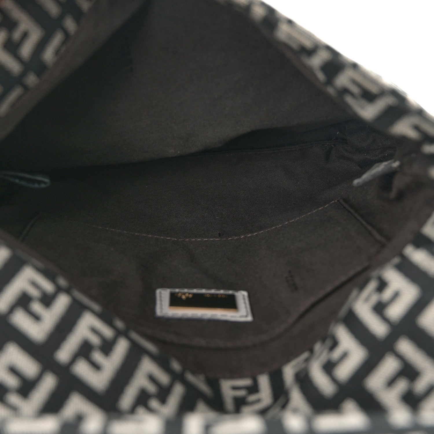 Fendi Zucchino Tube Messenger Bag Black White 5 of 10