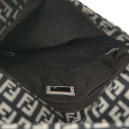 Fendi Zucchino Tube Messenger Bag Black White 5 of 10