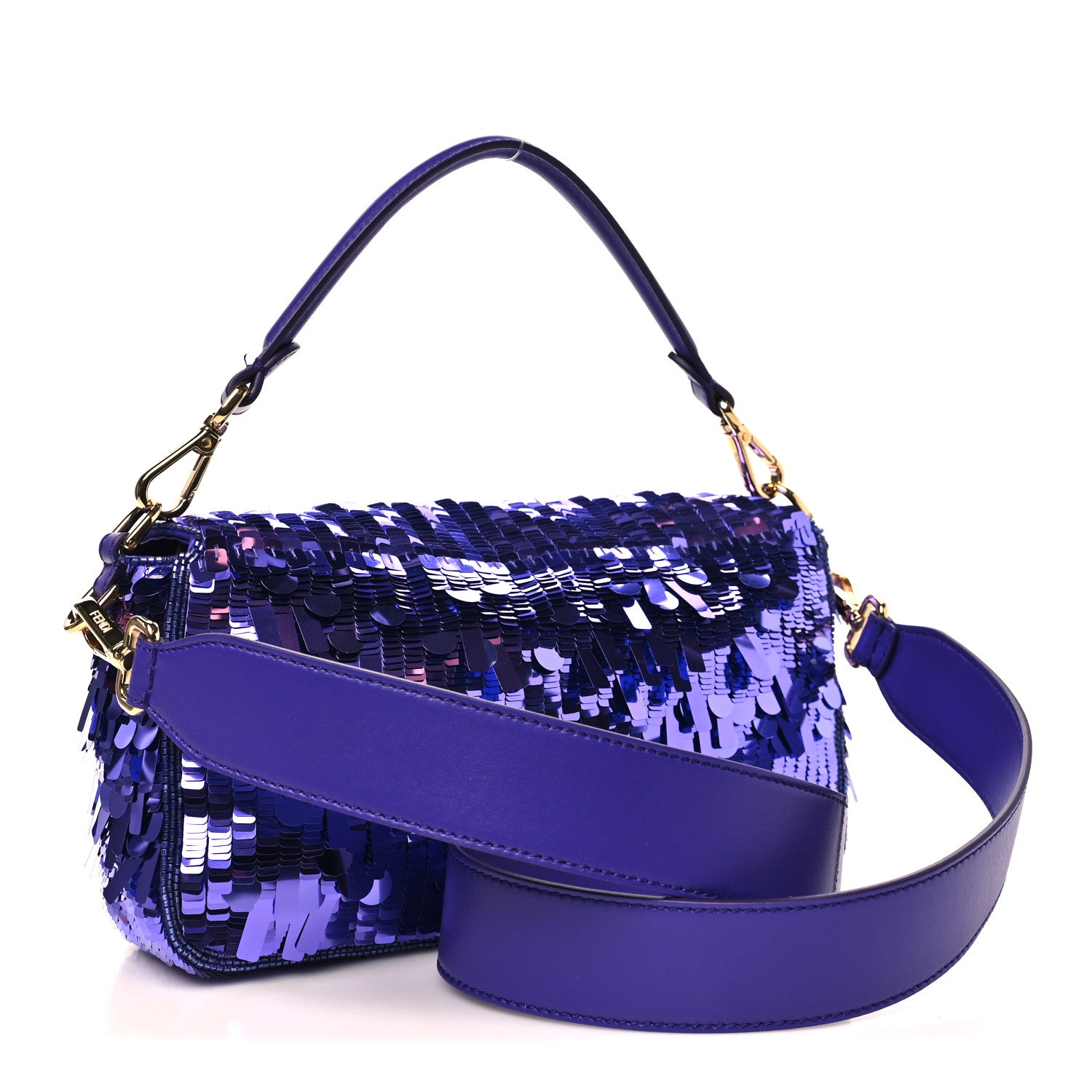 Fendi Sequin Paillettes Shiny Nappa Sex and the City Baguette Viola Purple Rain 2 of 10