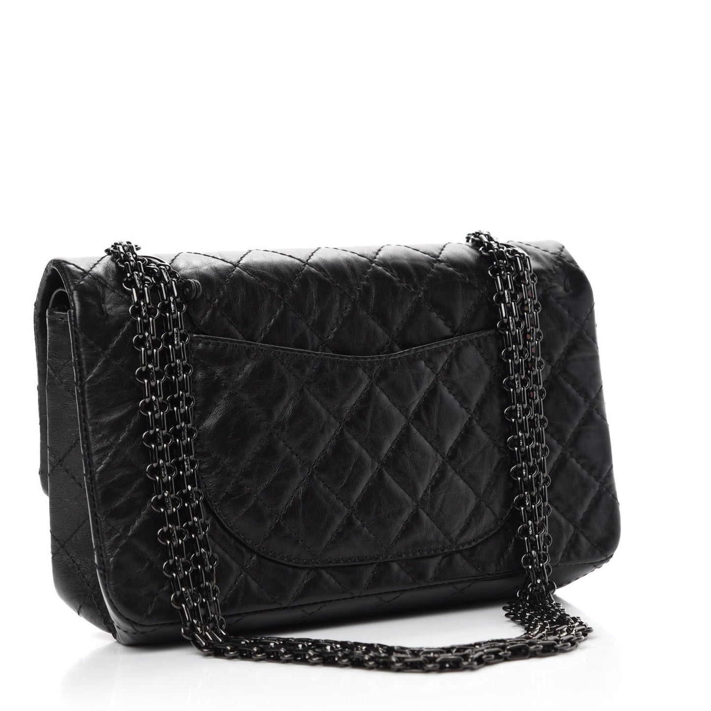 Aged Calfskin Quilted 2.55 Reissue 225 Flap So Black