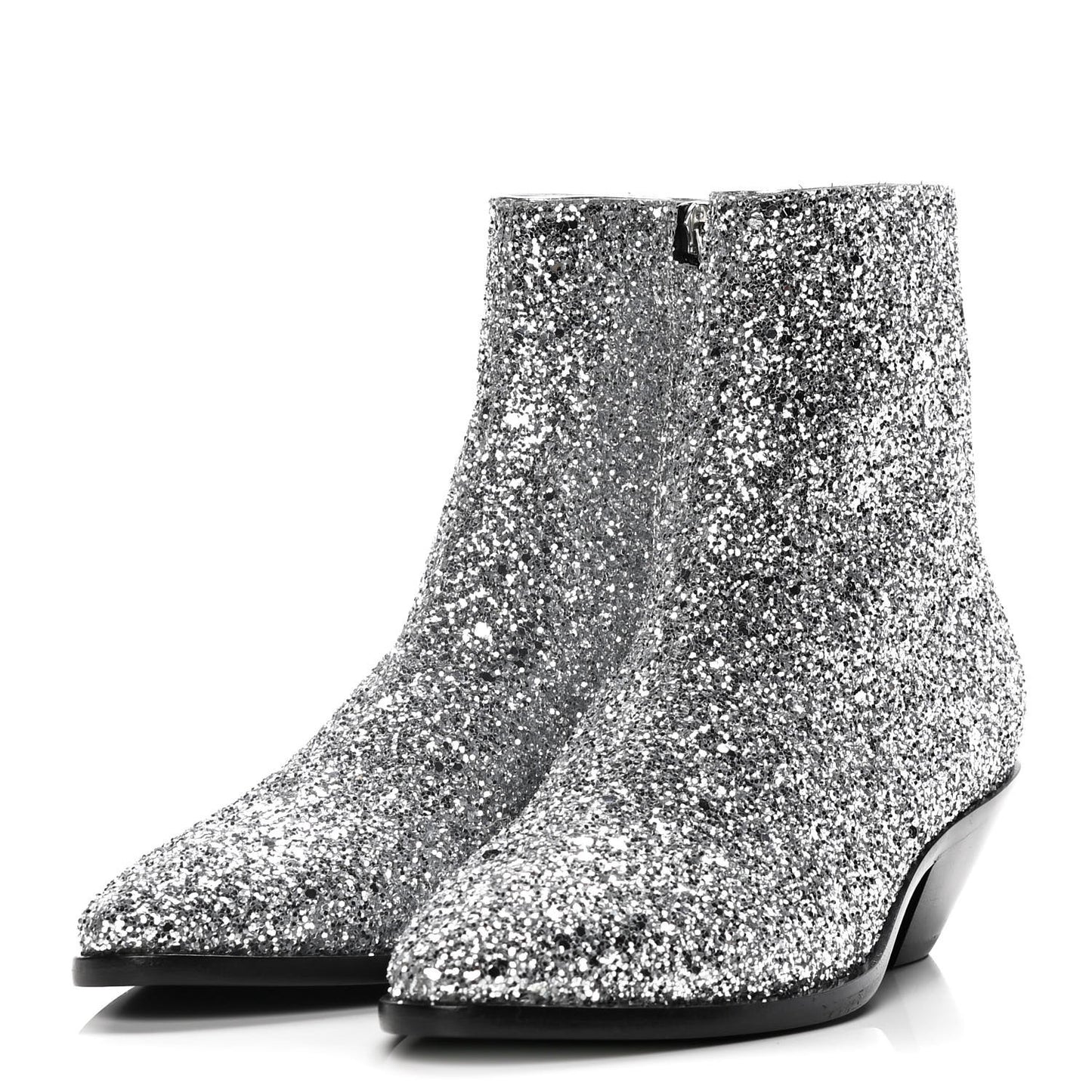 Glitter Calfskin West 45 Boots 36.5 Silver