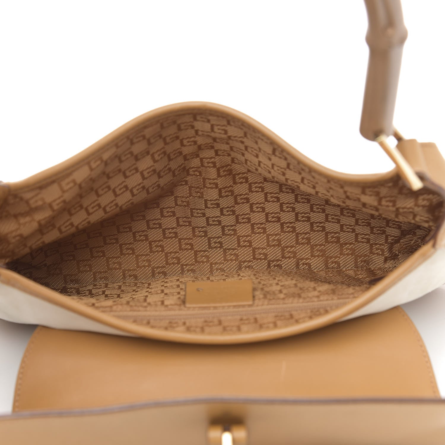Gucci Suede Calfskin Bamboo Handle Jackie O Hobo Beige 5 of 15