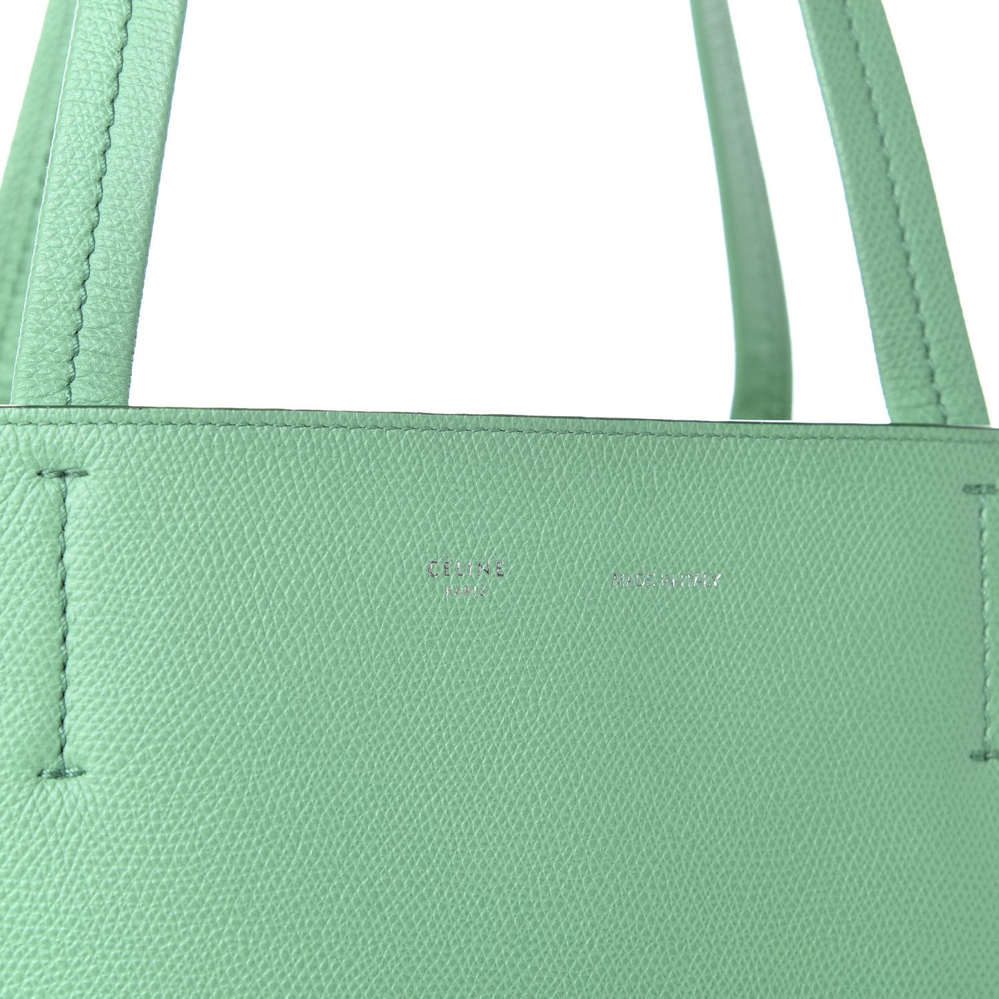 Grained Calfskin Small Horizontal Cabas Phantom Mint