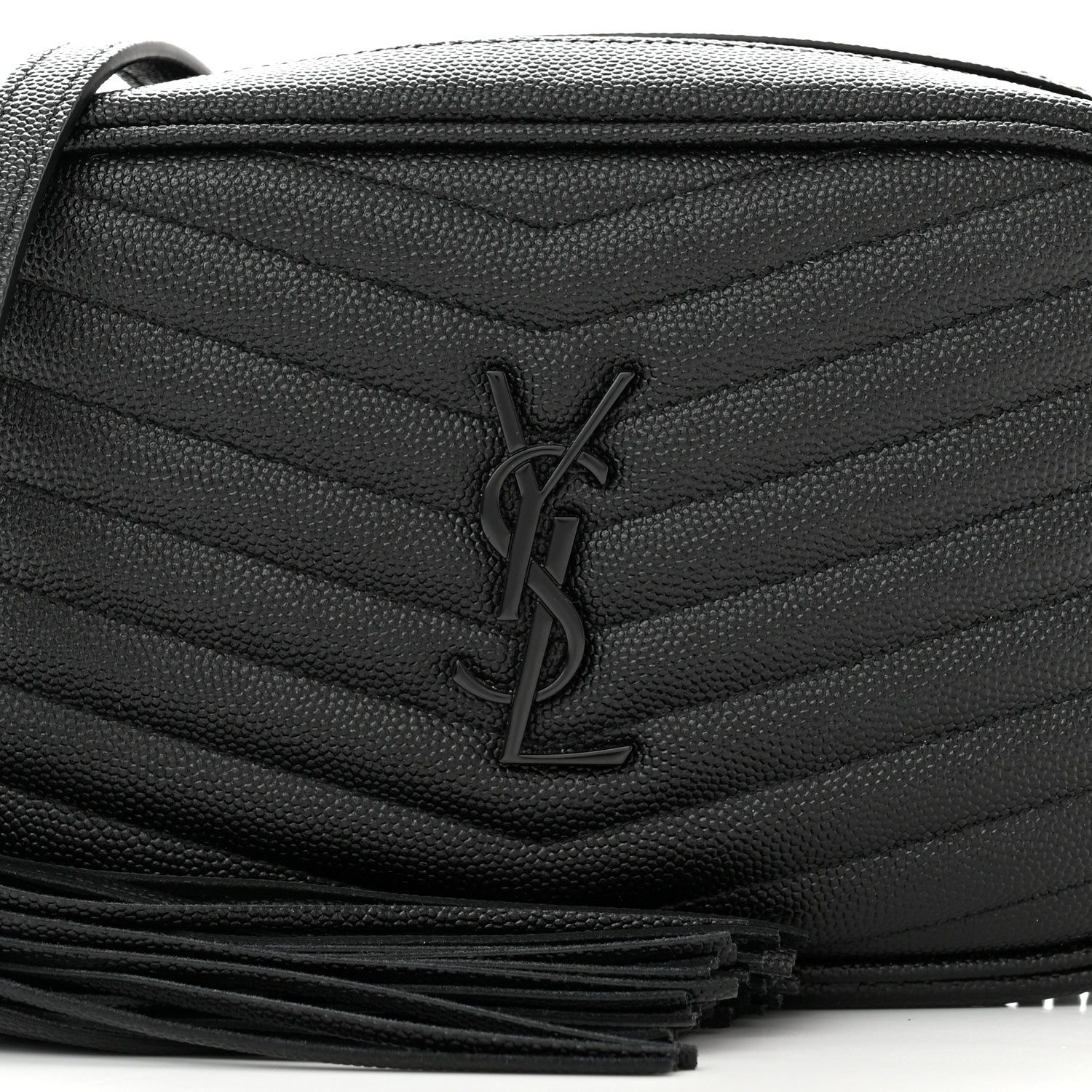 Saint Laurent Grain De Poudre Matelasse Monochrome Monogram Mini Lou Camera Bag Black 8 of 10