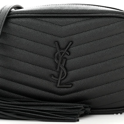 Saint Laurent Grain De Poudre Matelasse Monochrome Monogram Mini Lou Camera Bag Black 8 of 10