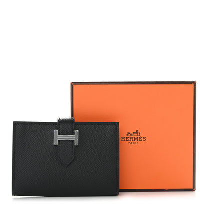 Hermes Epsom Monochrome Bearn Card Holder Wallet Black 9 of 9