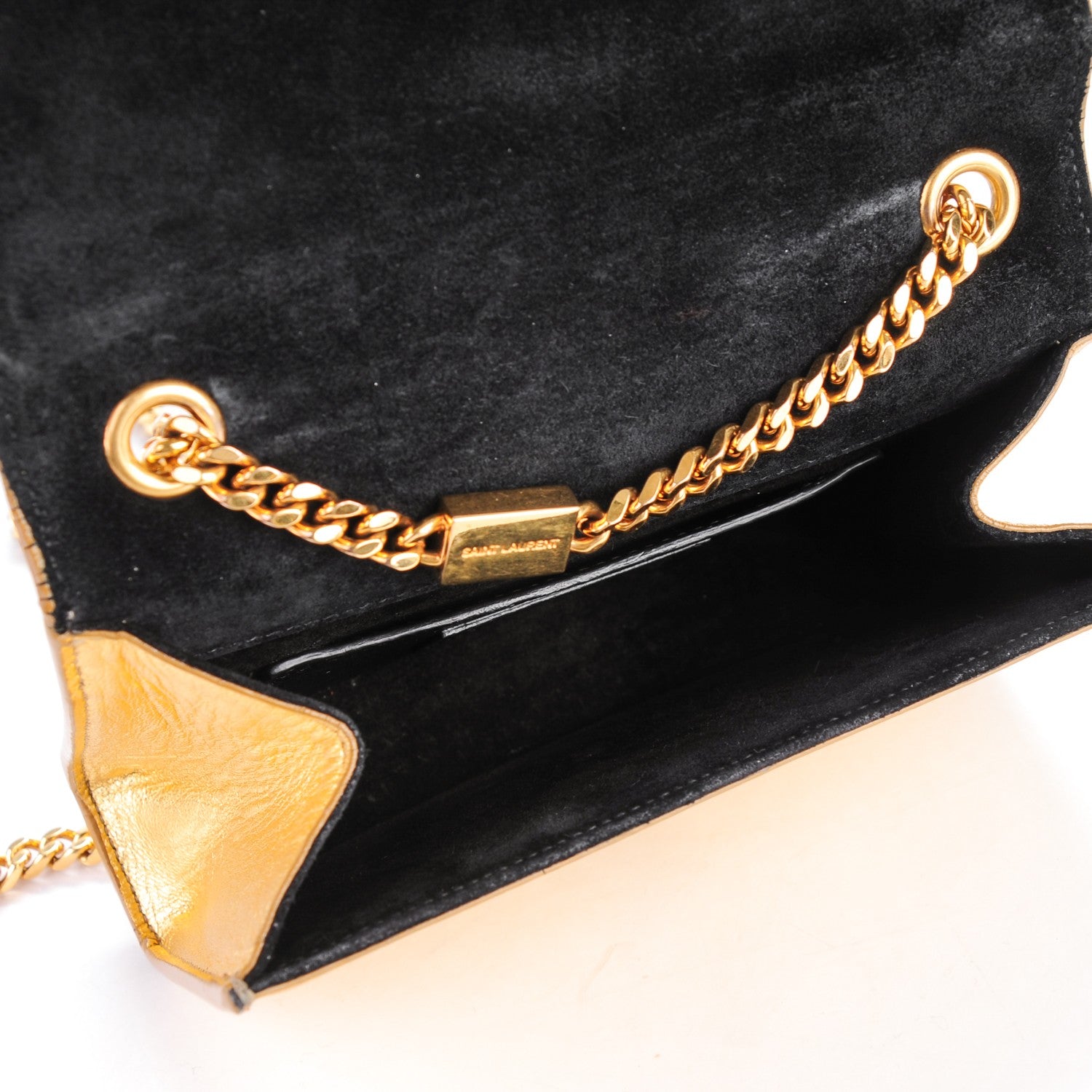 Saint Laurent Calfskin Small Classic Monogram Kate Tassel Satchel Gold 5 of 8