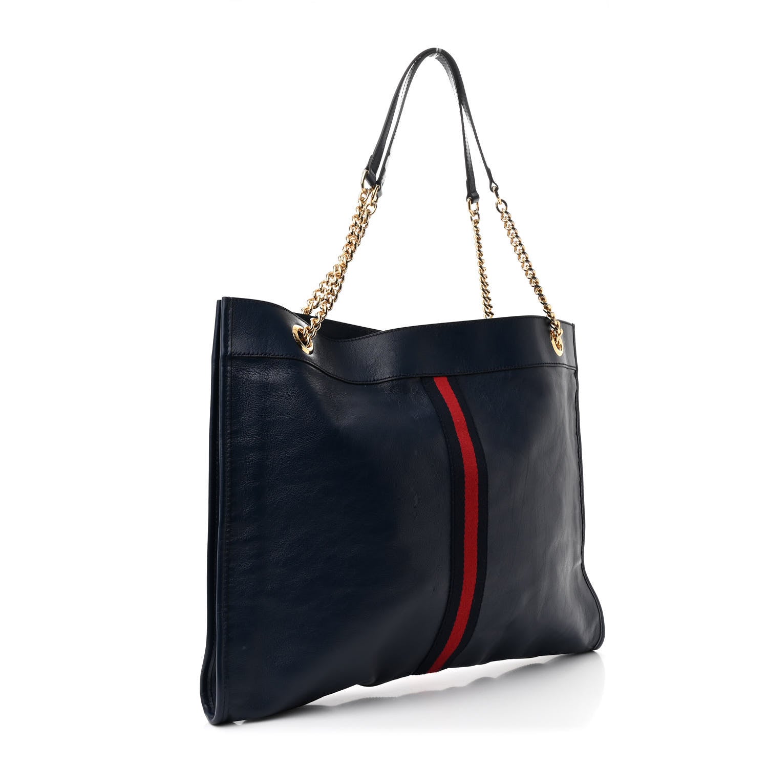 Gucci Calfskin Web Large Rajah Chain Tote Blue 4 of 12