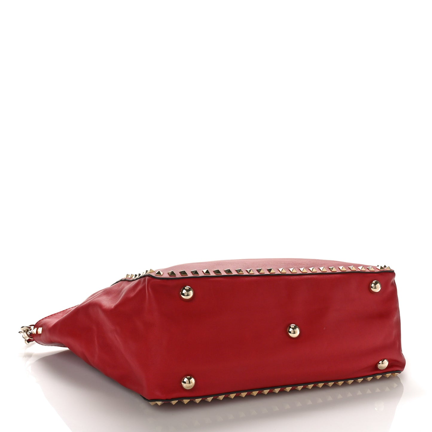 Vitello Medium Rockstud Tote Rosso Valentino