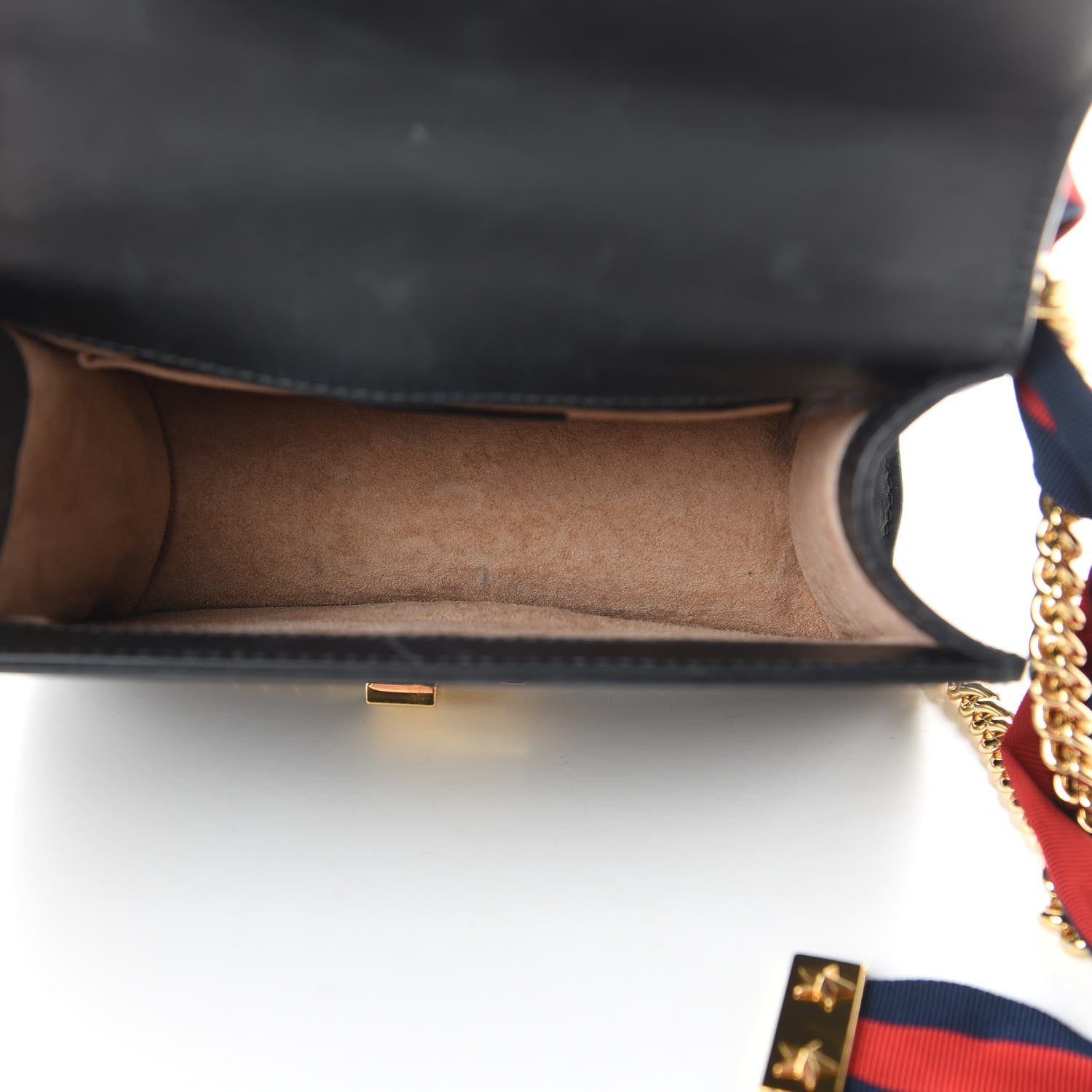 Gucci Calfskin Mini Sylvie Chain Shoulder Bag Black 5 of 12