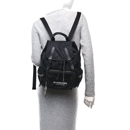 Burberry Nylon Logo Print Medium Rucksack Backpack Black 2 of 9