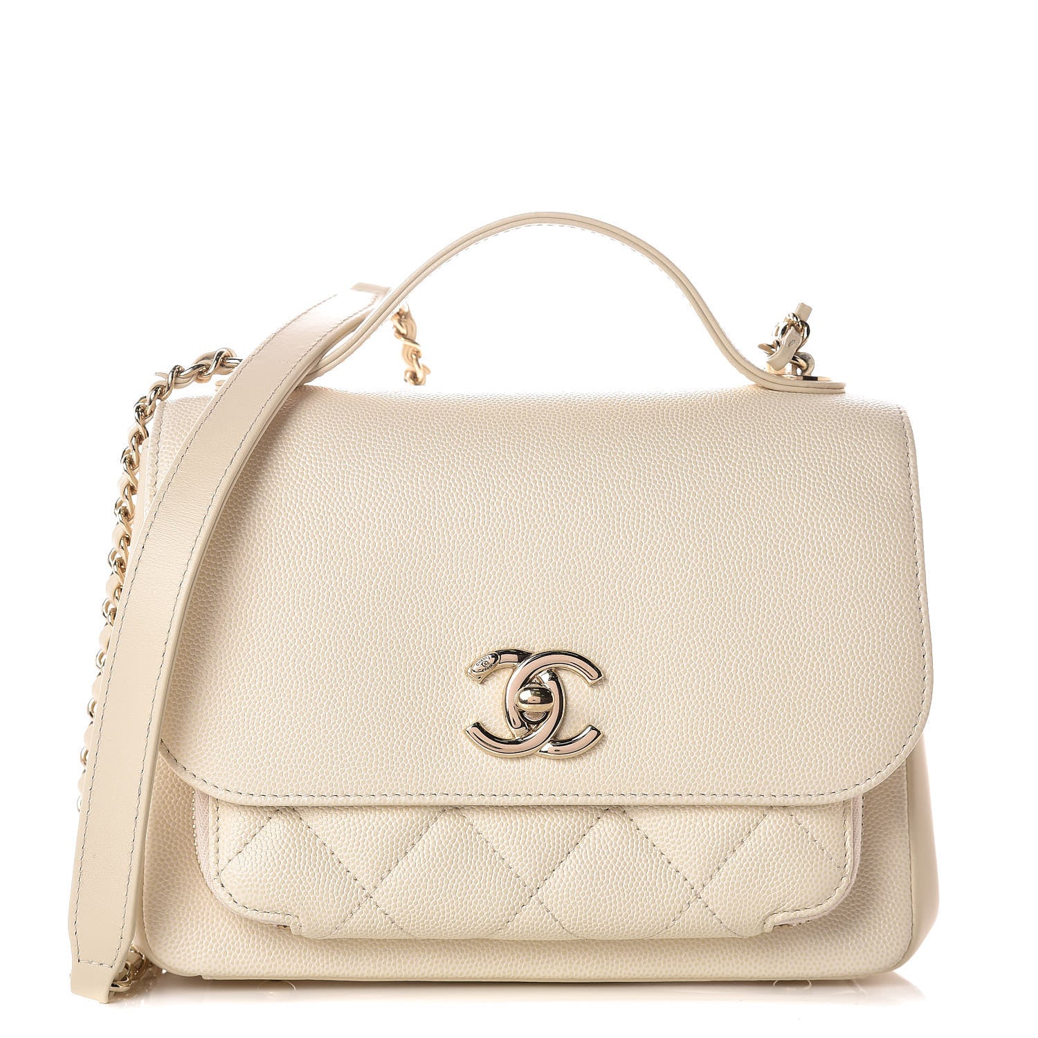 Chanel Caviar Quilted Small Business Affinity Flap White 1 of 9