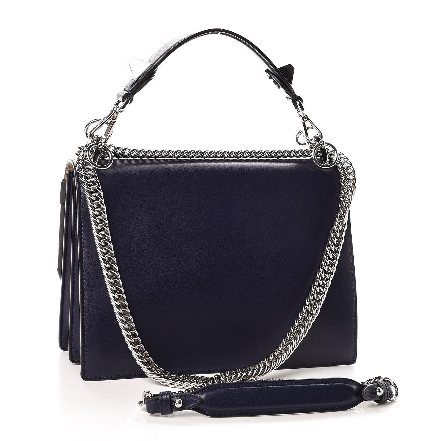 Vitello Liberty Shiny Nappa Lace Up Bow Kan I Shoulder Bag Blueberry Black