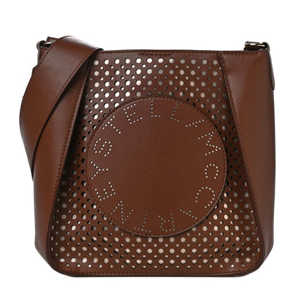 Stella McCartney Eco Alter Nappa Perforated Logo Crossbody Brown 1 of 11