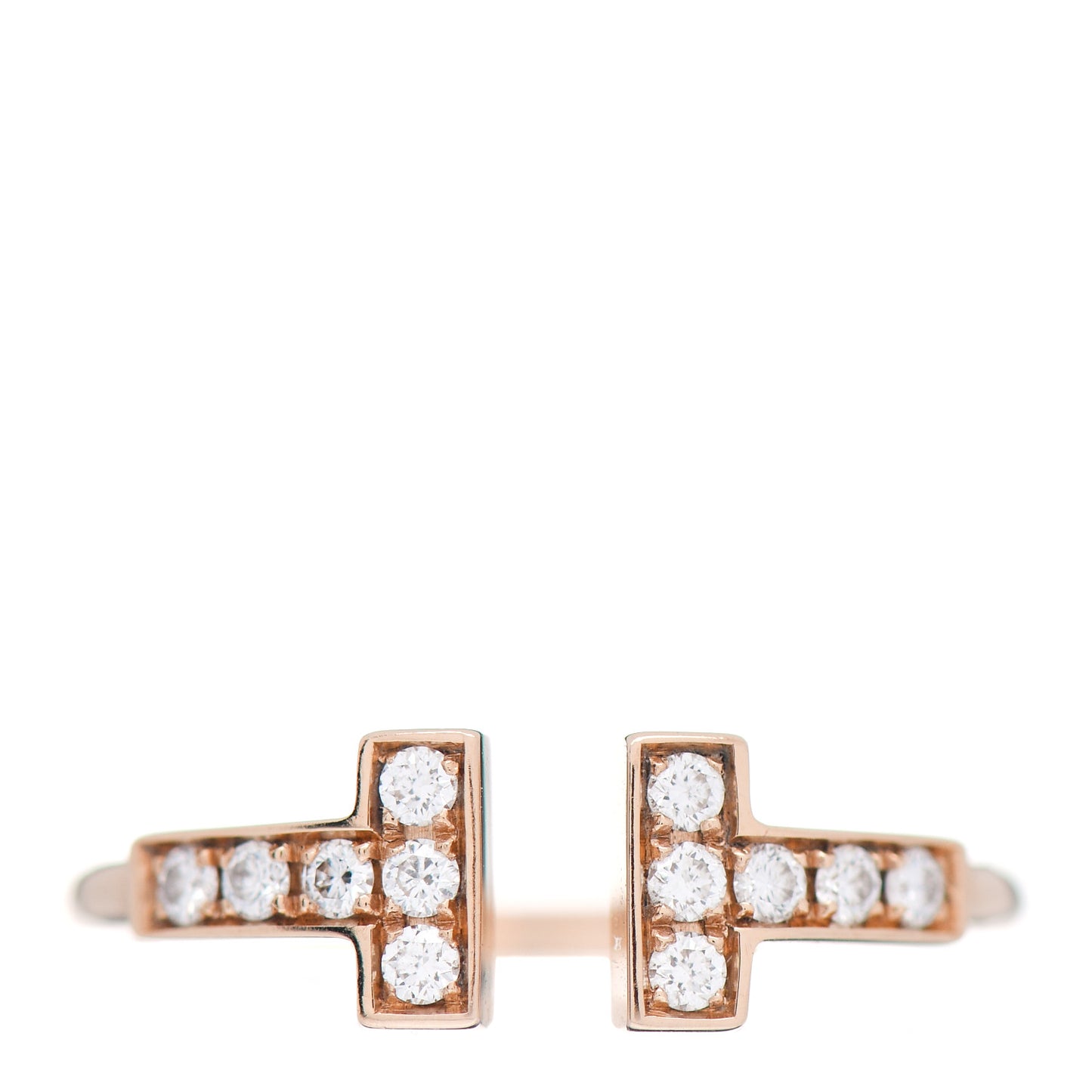 18K Yellow Gold Diamond T Wire Ring 49 4.75
